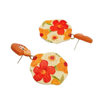earrings stud plexiglass flower lady1